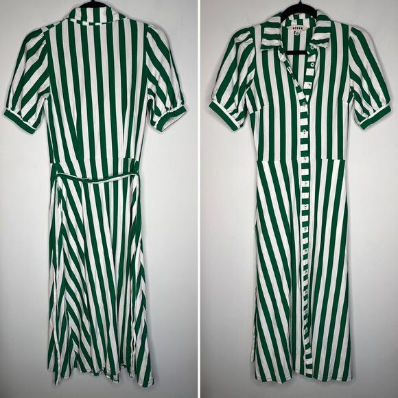 Boden Green Stripe Libby Jersey Shirt Dress Size 0 - Picture 3 of 9